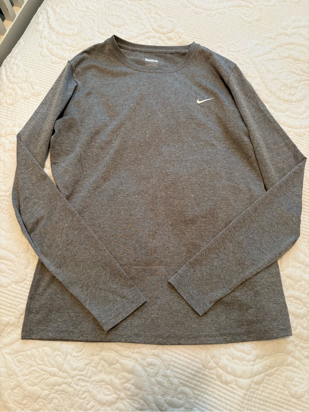 Nike Men’s Crewneck Sweatshirt - Heather Gray with White Swoosh